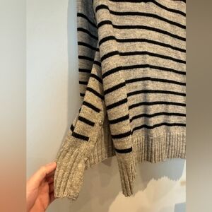 Striped Gray and Black Women's Sweater